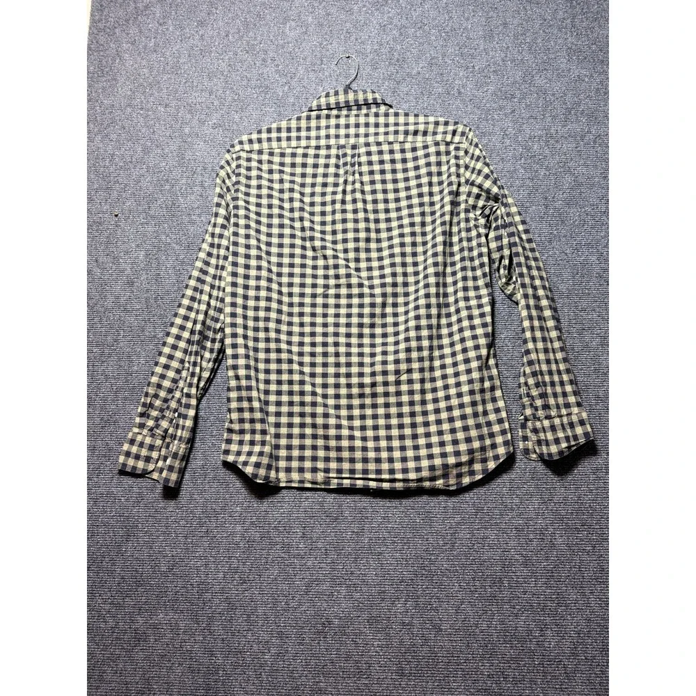 J.Crew Button Up Mens L Green Black Excellent Gingham Stretch Secret Wash AA429